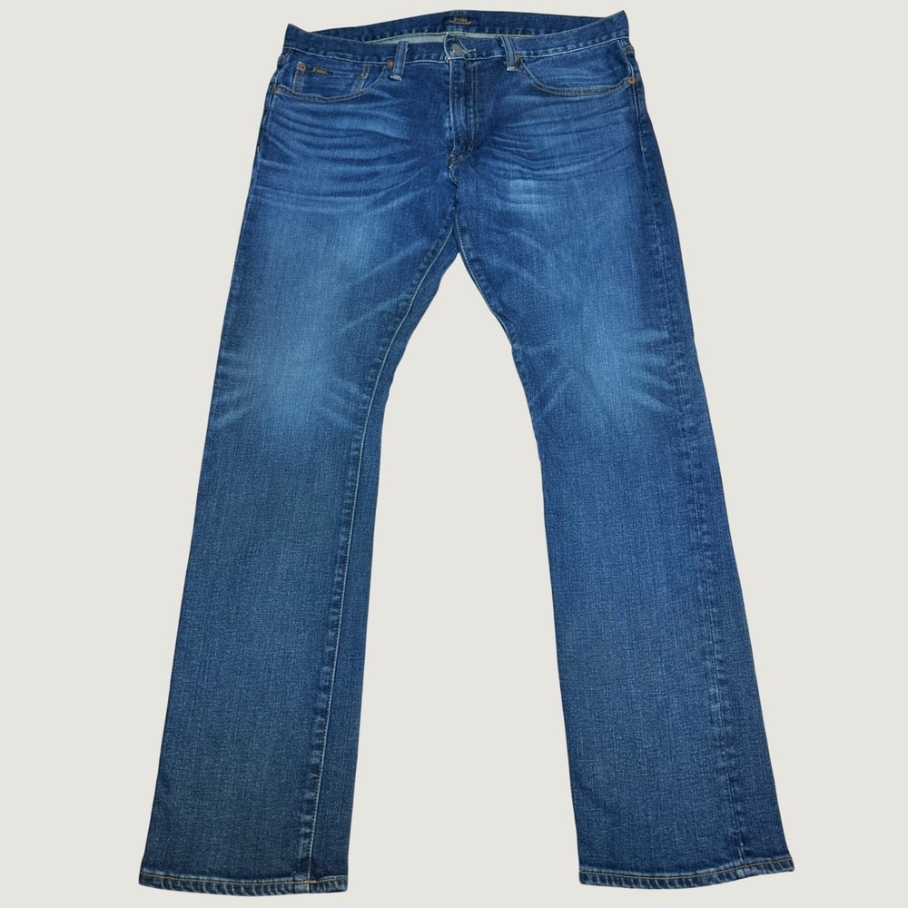Polo Ralph Lauren Varick Slim Straight Jeans Mens 34x32 Stretch Blue Medium Wash